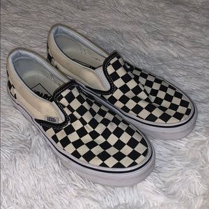 Slip On Checkered Vans - Size 4